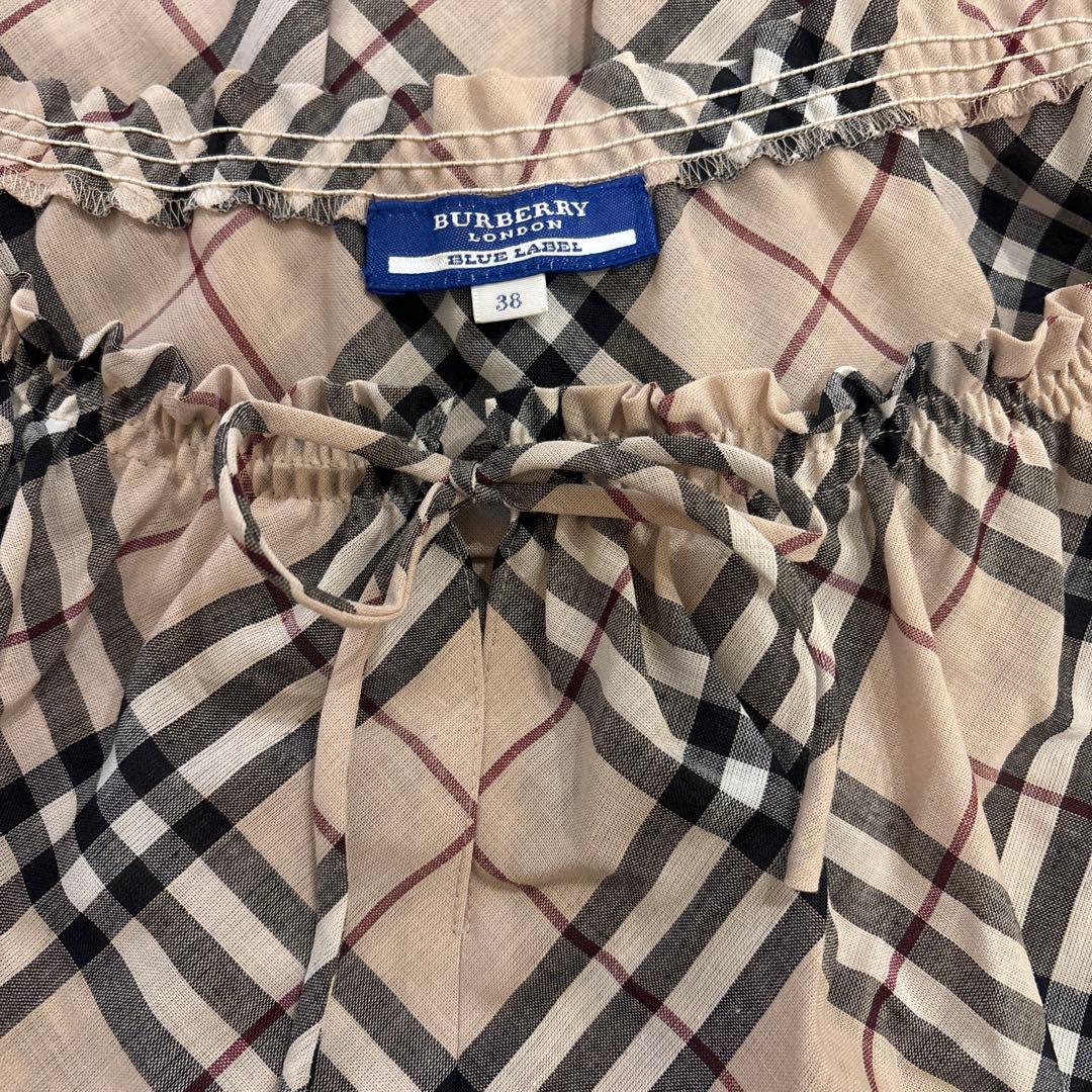 Burberry Blue Label チェック柄 半袖ワンピース 38