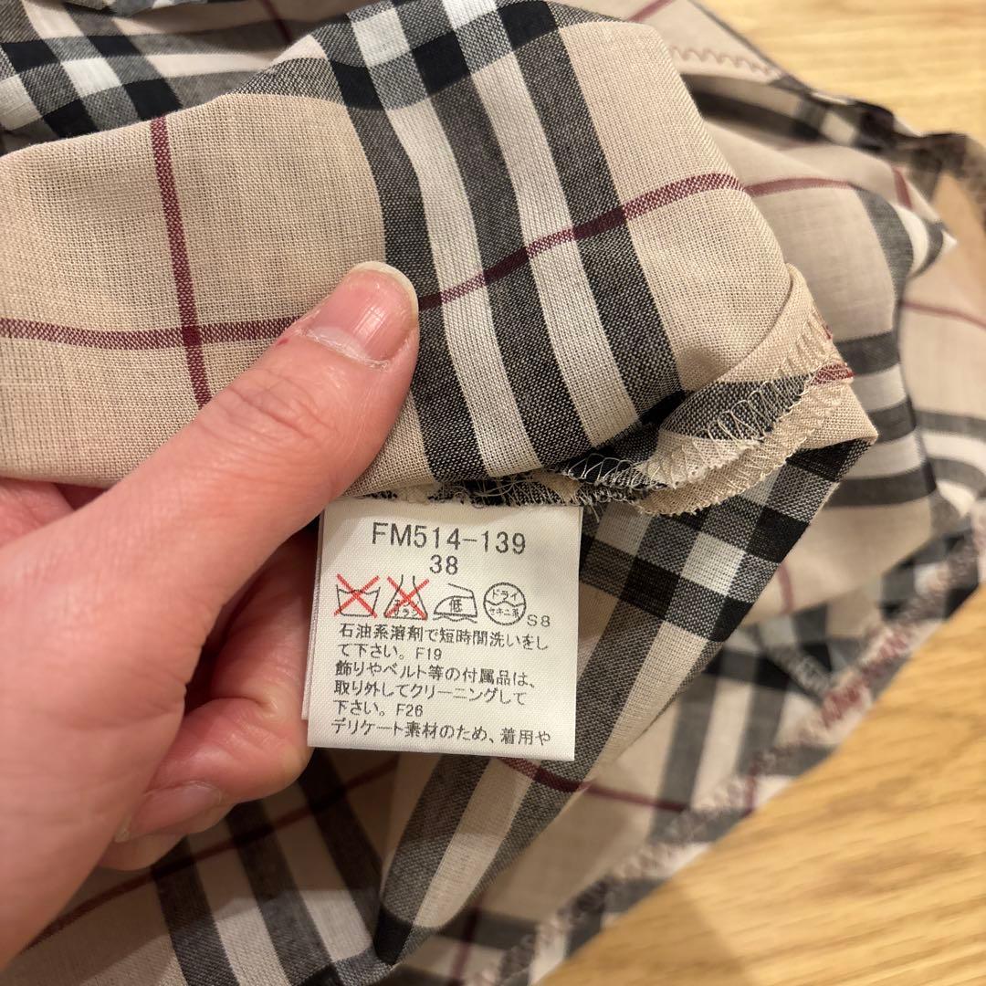 Burberry Blue Label チェック柄 半袖ワンピース 38