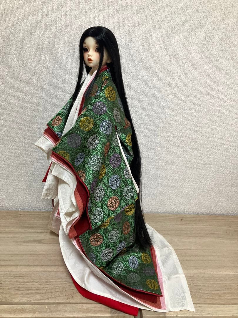 k*a様 1/3サイズ　青紅葉の袿、紅の薄様の重ね袿セット　SD bjd