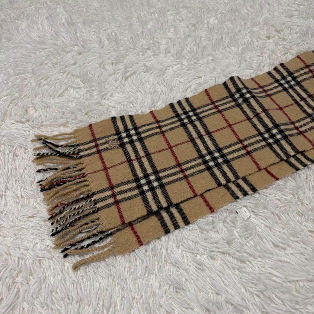 バーバリー　ノバチェック カシミヤ ウール　マフラー ベージュ