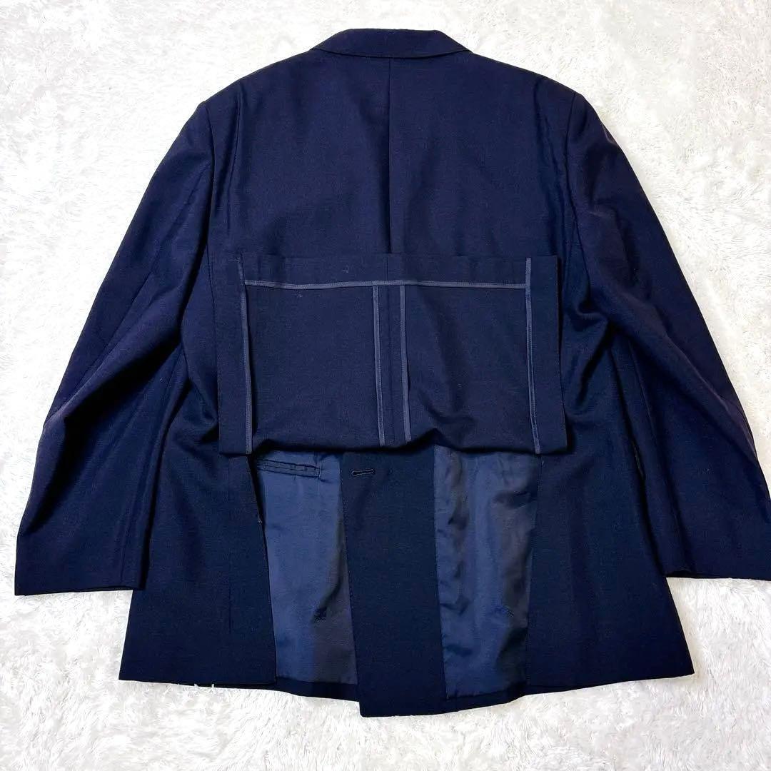 希少 Burberrys 紺ブレ ダブル 刻印 金ボタン モヘヤ混 BB7 3L