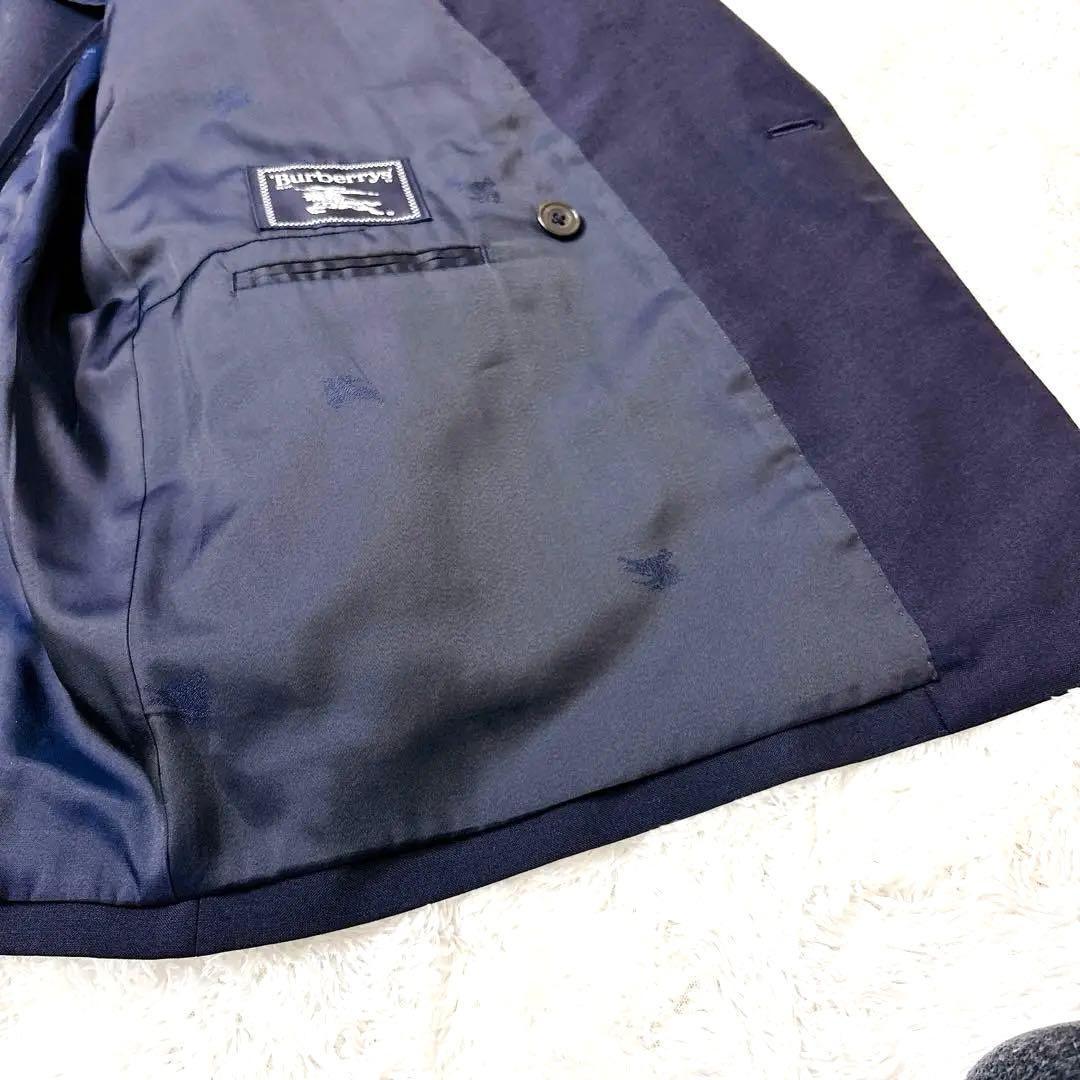 希少 Burberrys 紺ブレ ダブル 刻印 金ボタン モヘヤ混 BB7 3L