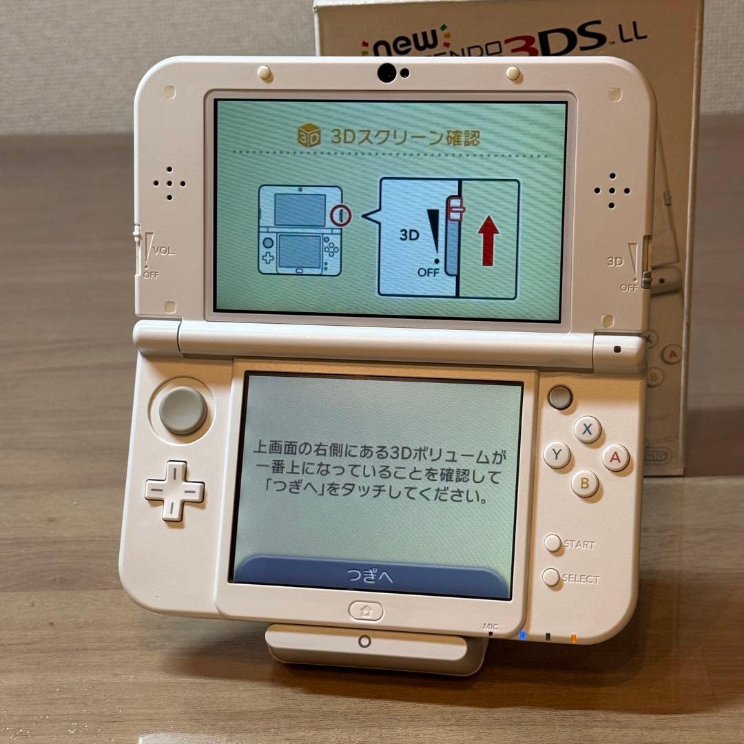 4-382 Newニンテンドー3DS LL パールホワイト 上IPS搭載