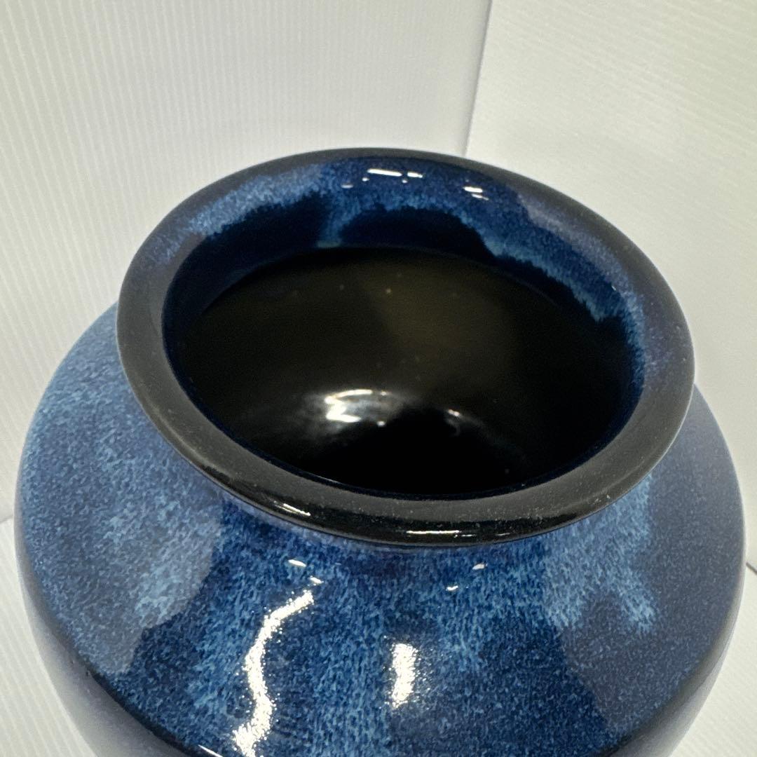 信楽焼 花瓶 花器 壺 華道具 インテリア ネイビー