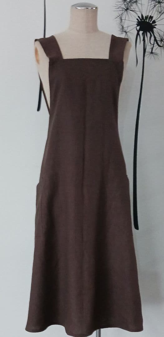 専用　Linen 100　ほか　エプロン　Ｍ～　Red　ブルー　ブラウン　計3点