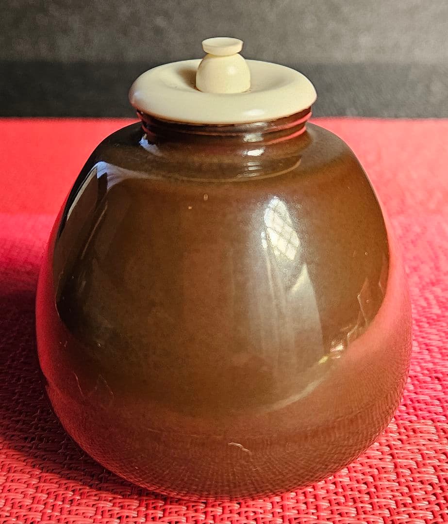 京焼　清水焼　桶谷定一造　文琳茶入　共箱　仕覆付　茶道具　茶器