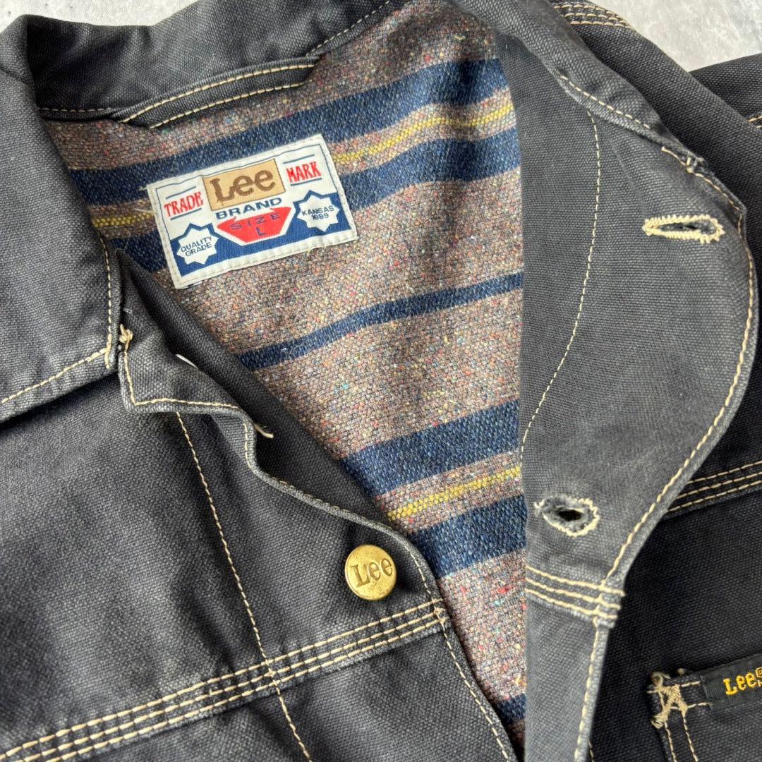 90's LEE リー　ブラックデニムカバーオール　デニムジャケット