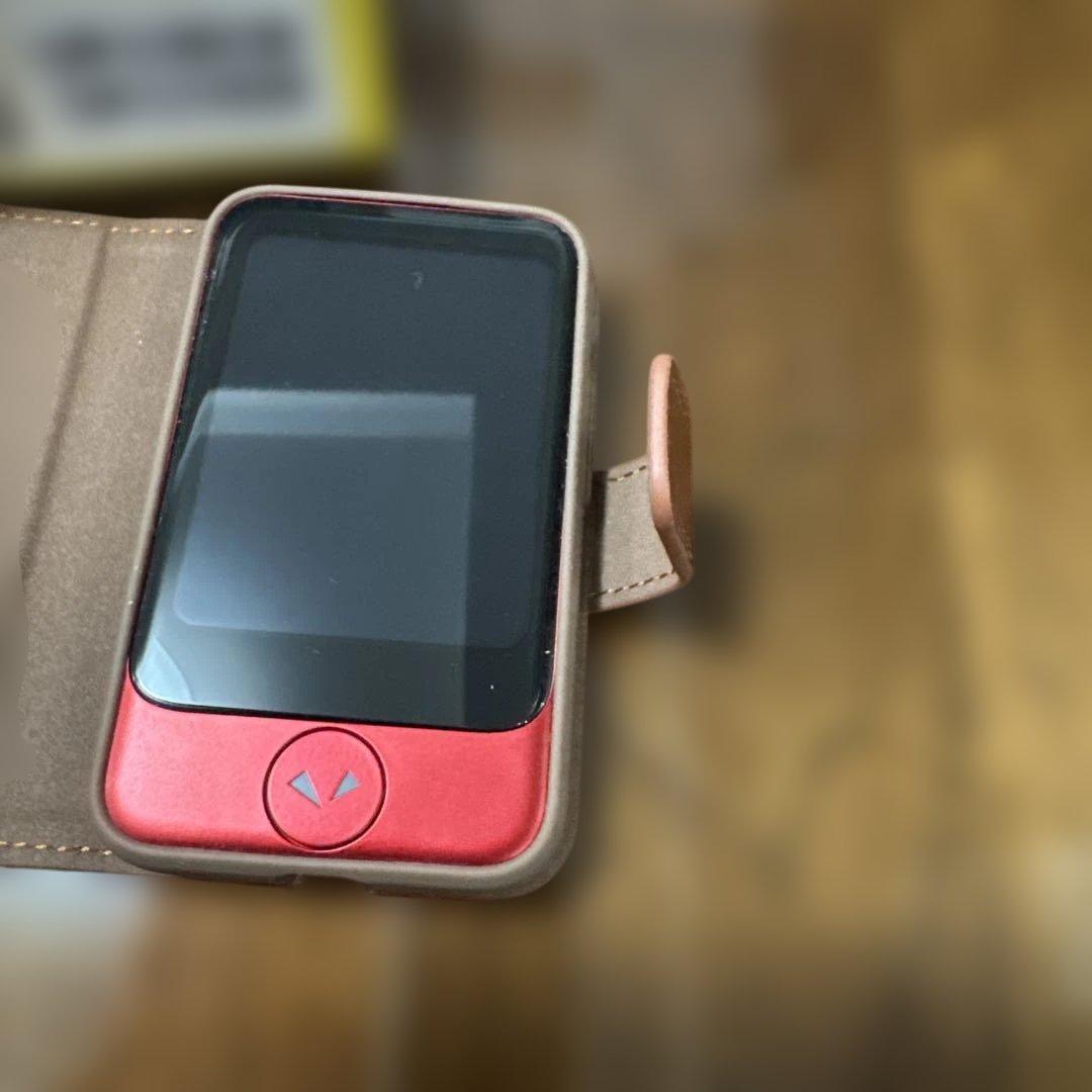美品 ポケトーク / POCKETALK S 翻訳機 レッド 別売純正カバー付き