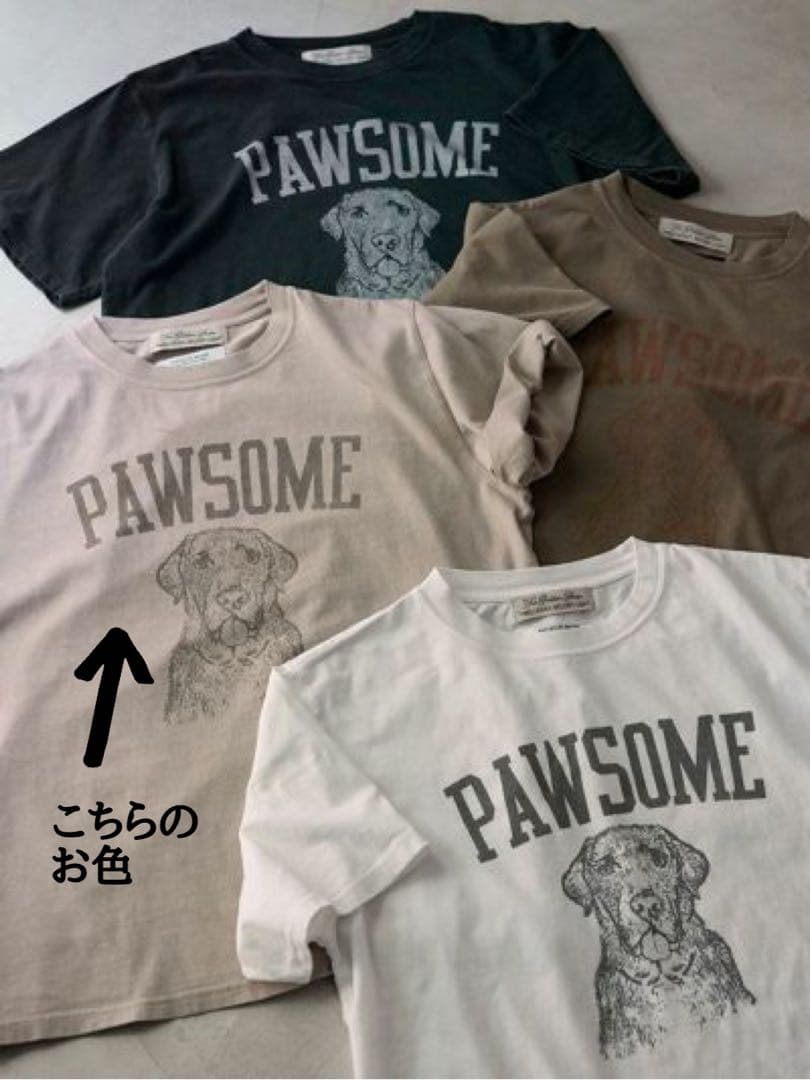 ハグオーワー PAWSOME Tシャツ ヌードピンク