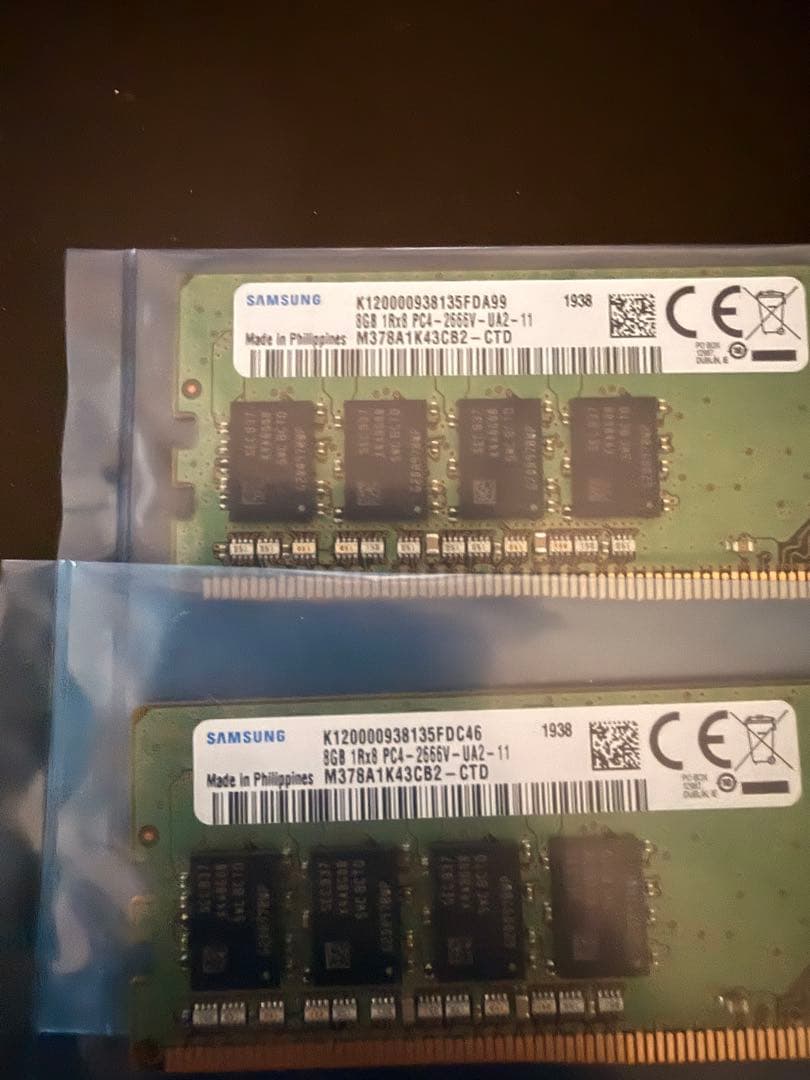 SAMSUNG DDR4-2666V デスクトップ用メモリ8GB 2枚⑧