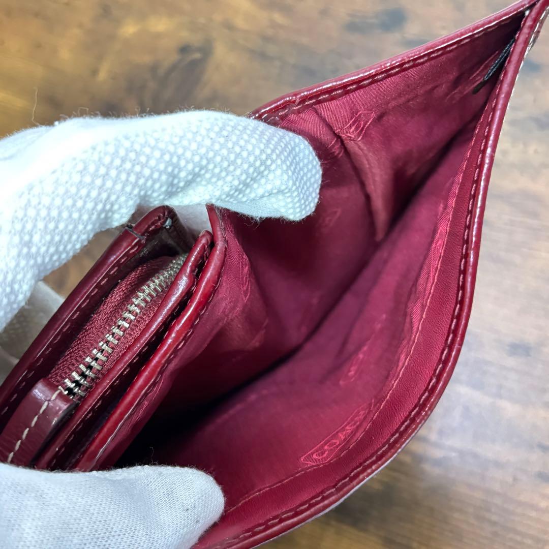 コーチ　coach 折り財布　シグネチャー　キャンバス　エナメル　札入れ