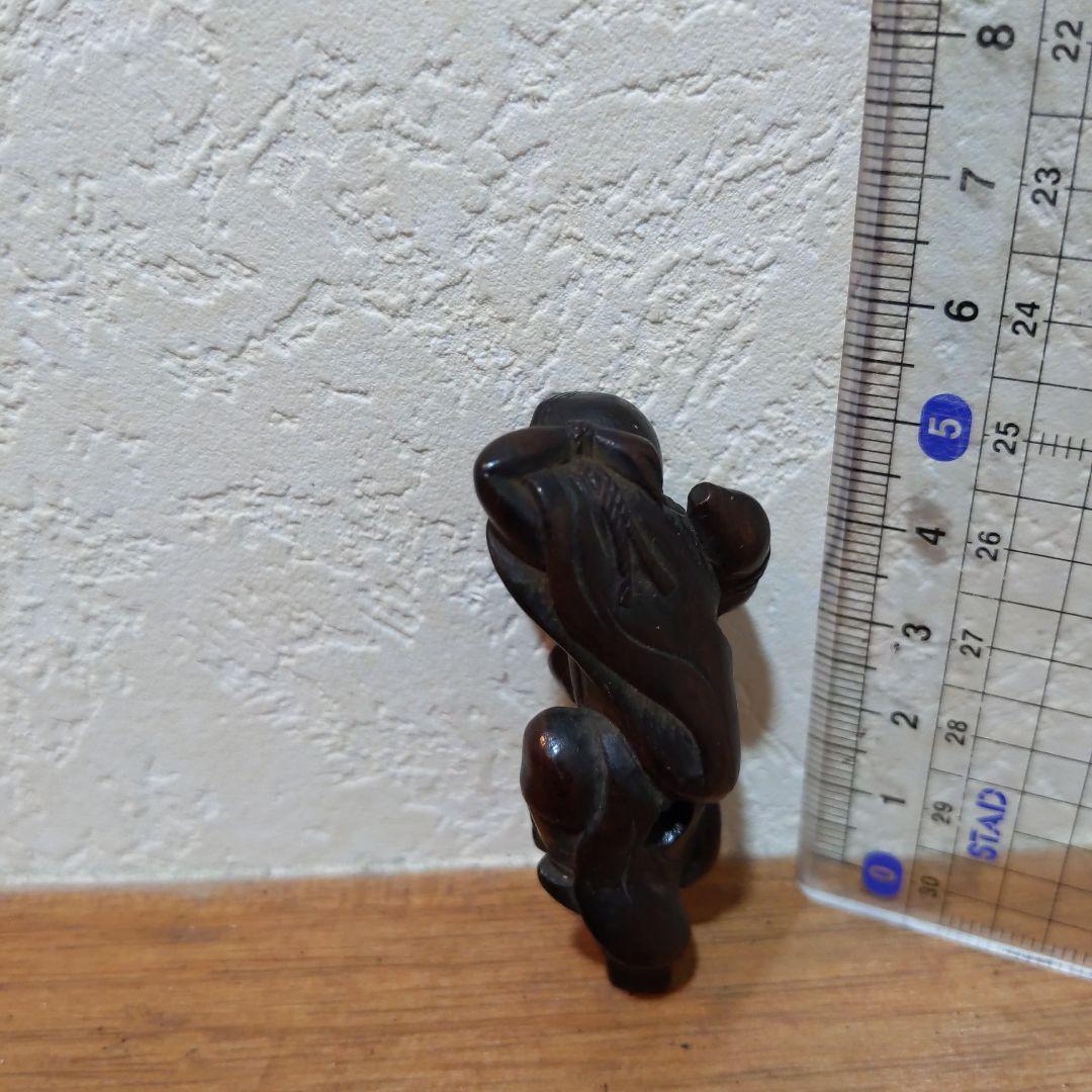 時代提げ物 江戸時代木彫根付 【瓢箪仙人】高さ約5.8cm 重さ約8ｇ 魔除け