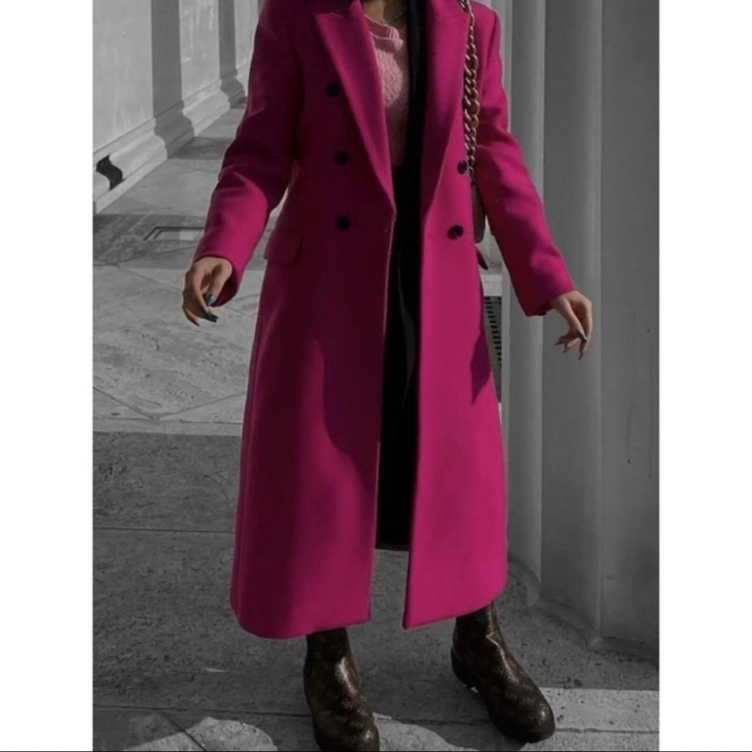 Nail　極美品ZARA MANTECO フクシア　ロングウールコート