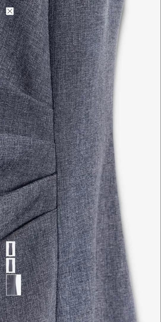 ZARA グレー ドレープミデイワンピース
