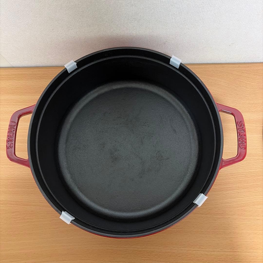 Staub ストウブ シャロー ココット 26cm チェリー