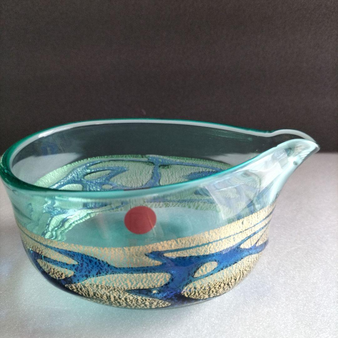 青森伝統工芸品　津軽びいどろ 　金彩碧瑠璃酒器セット　正倉院古色タンブラーセット