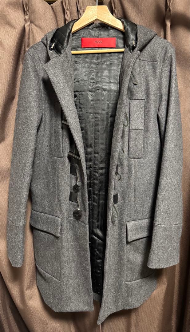 ヒューゴボス　ダッフルコート　ロングコート　グレー　HUGO BOSS