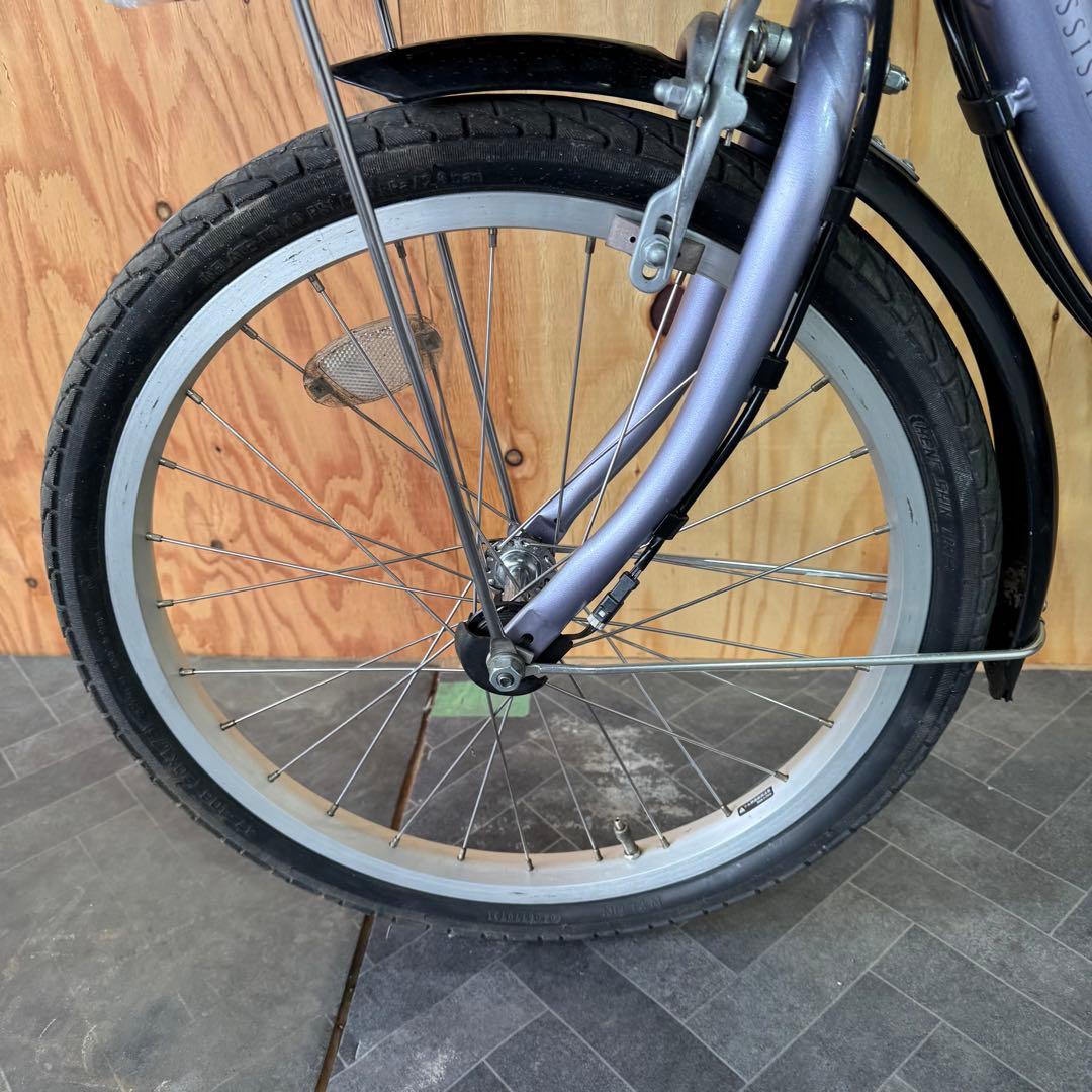 電動アシスト自転車 シルバー 20インチ バスケット付き