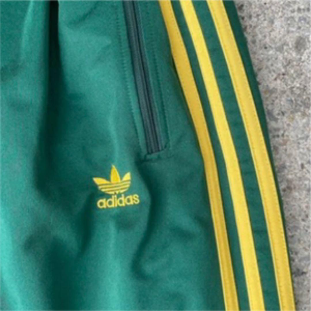 激レア 80’s vintage アディダス トラックパンツ　緑　黄色