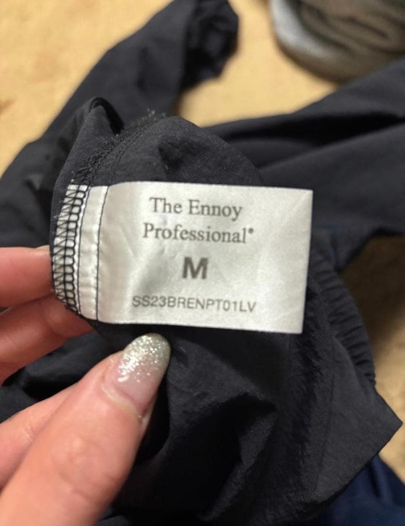 SS23　The Ennoy Professional ブラックナイロンパンツ