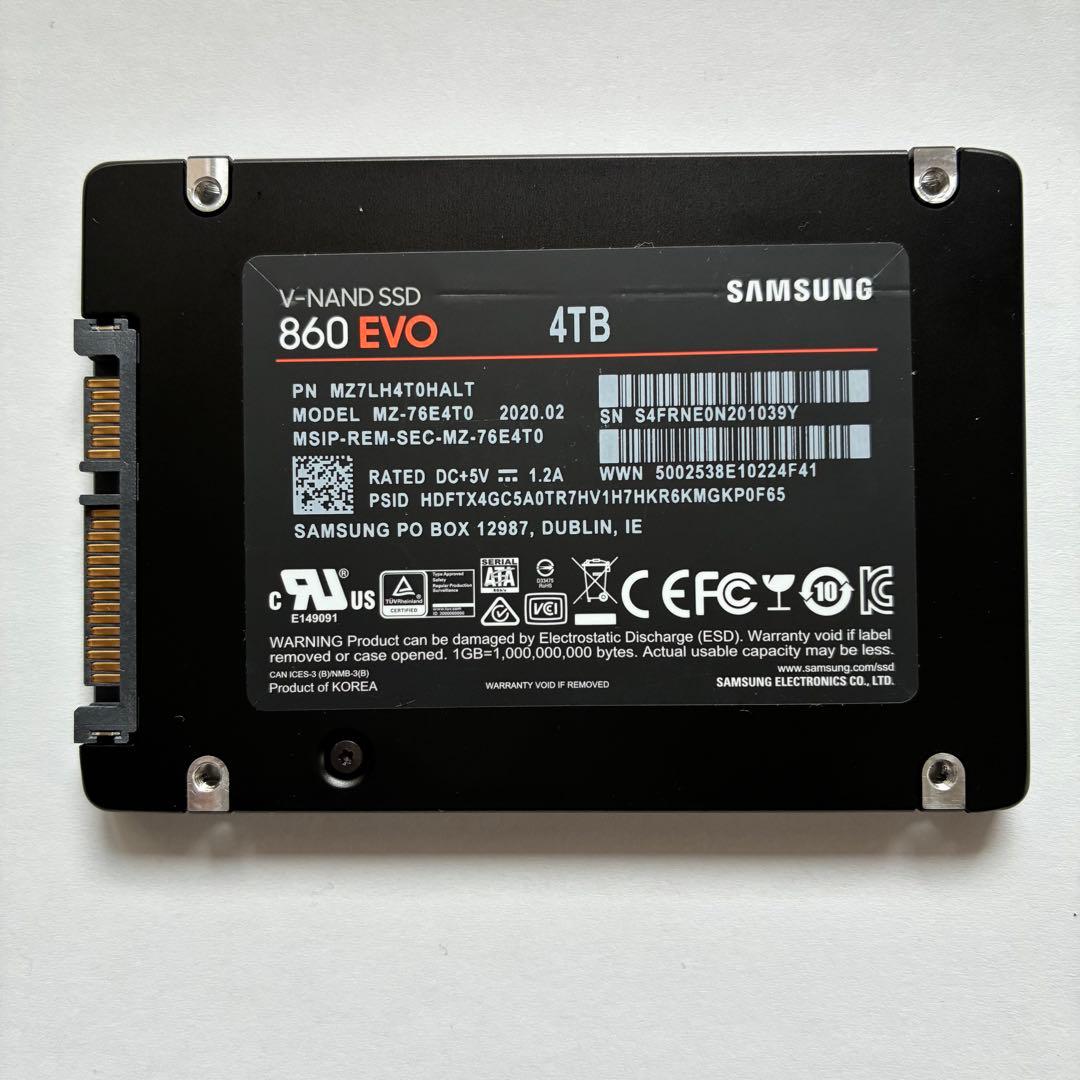 内蔵型SSD Samsung 860 EVO 4TB SSD