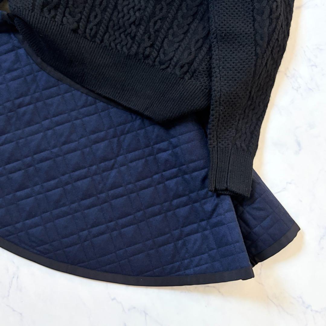 k*o様 新品タグ付き sacai luck ニットドッキングワンピース 黒×紺