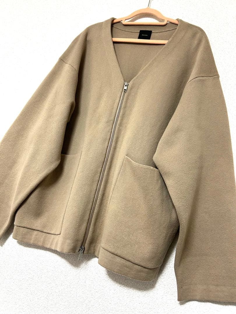 スピックアンドスパン コットンダブルジップニットカーディガン