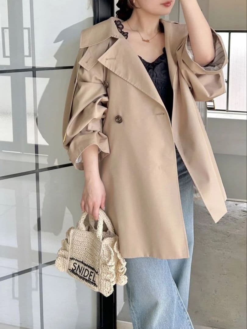 【完売品】SNIDEL ミドルトレンチコート　ベージュ