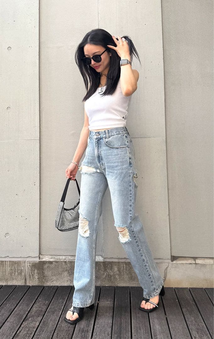 【 MIRROR9 】ダメージデニムパンツ 新品 未開封