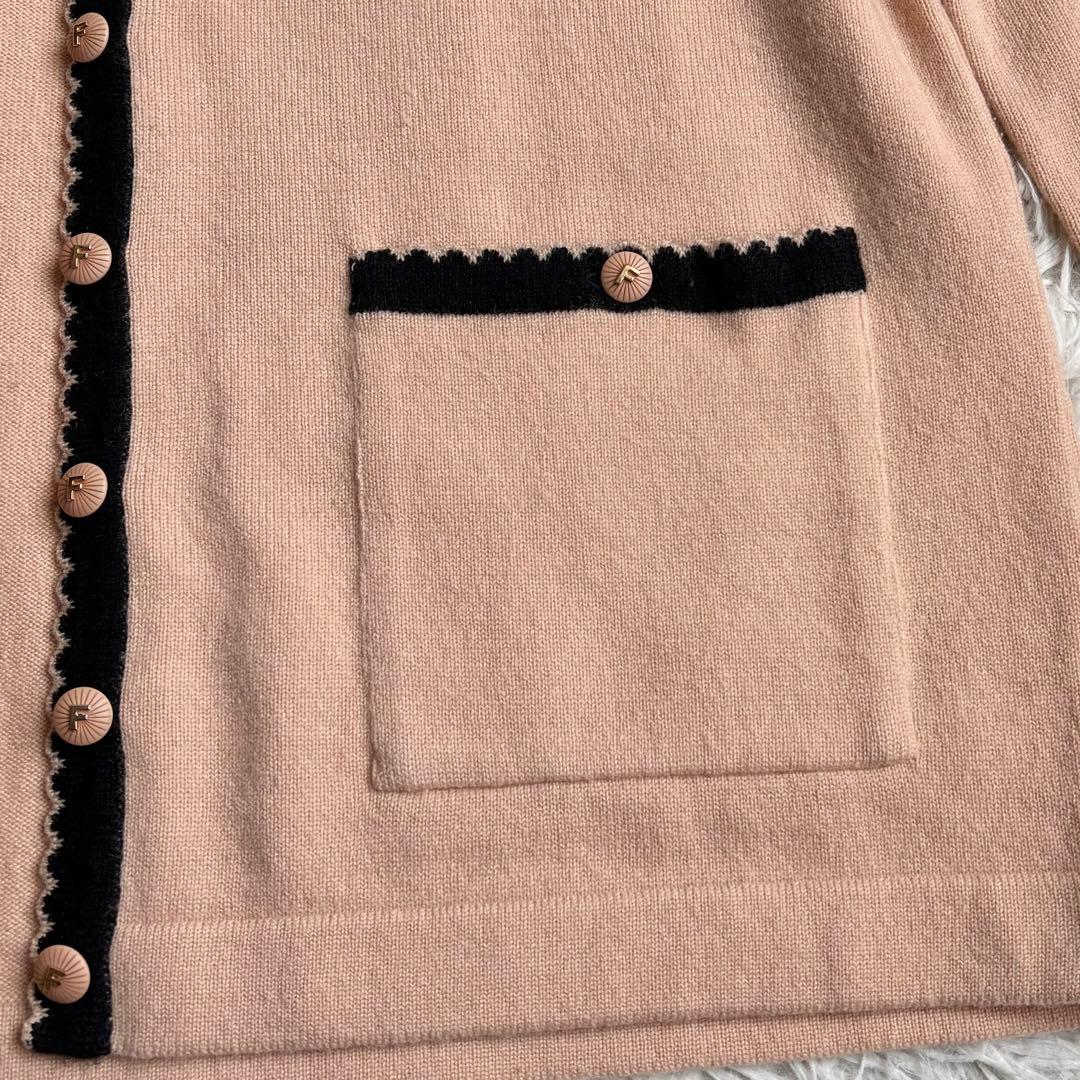 美品♡フォクシー カーディガン カシミヤ100% バイカラー ミドル丈 42