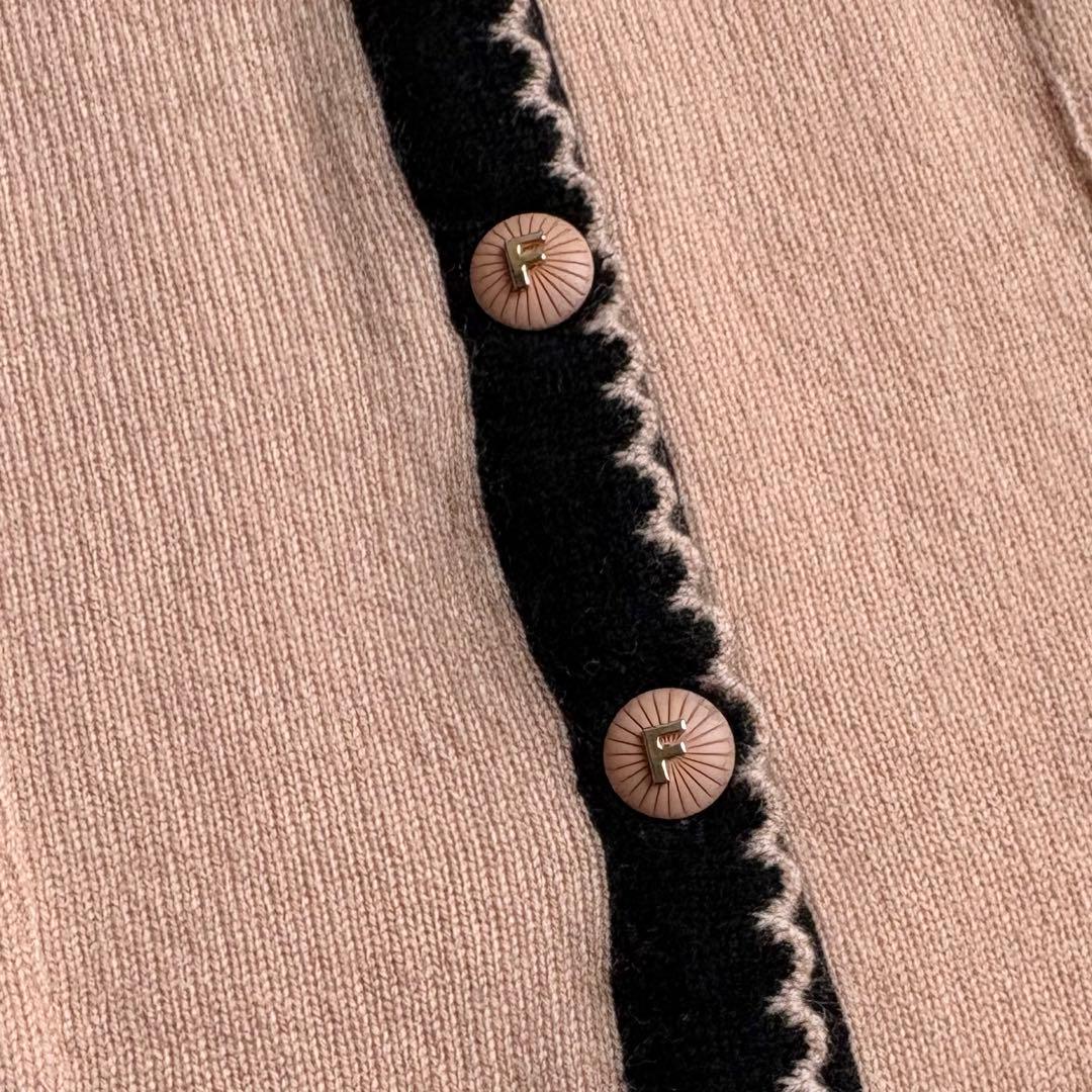 美品♡フォクシー カーディガン カシミヤ100% バイカラー ミドル丈 42