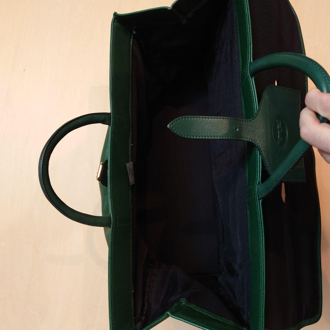 longchamp バッグ グリーン レザー フランス製 ロンシャン