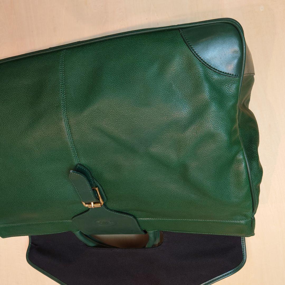 longchamp バッグ グリーン レザー フランス製 ロンシャン