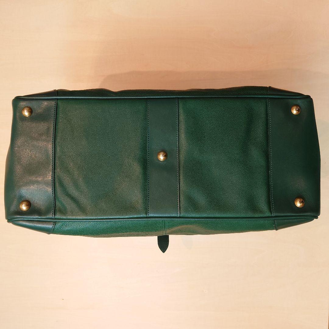 longchamp バッグ グリーン レザー フランス製 ロンシャン
