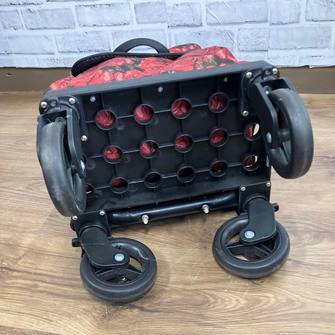 島製作所 ショッピングカート メロディスムーズ（ローズ柄）横押しタイプ