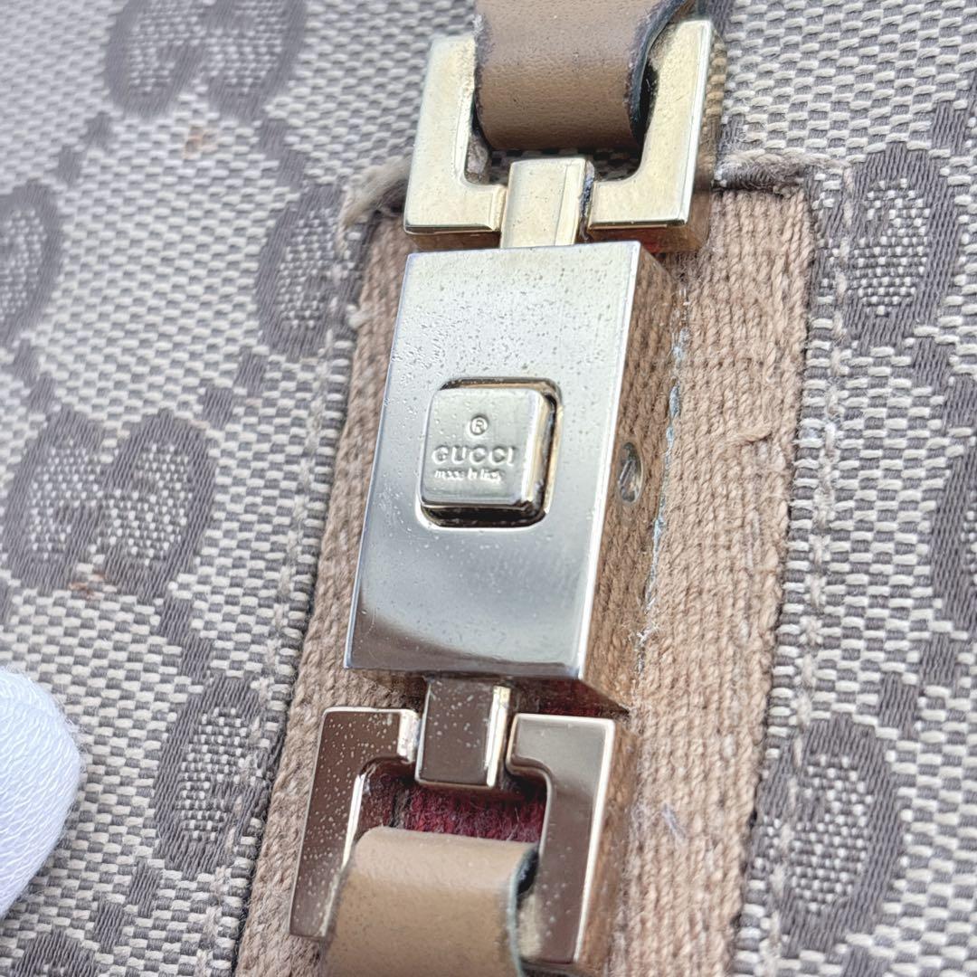 GUCCI GGキャンバス 二つ折り　財布　グッチ　ジャッキー　シェリー　レザー