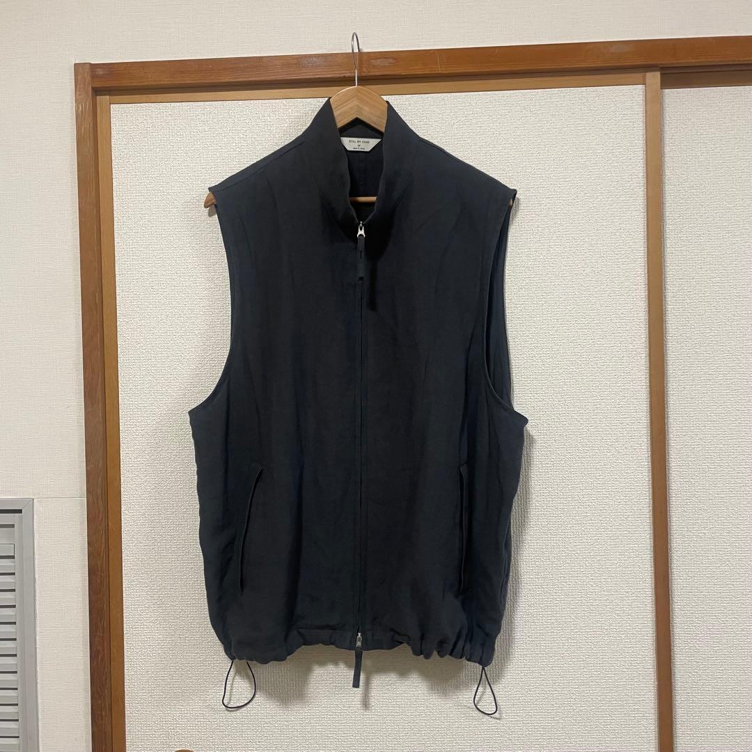 Still by hand リネン　ジップアップ　ベスト