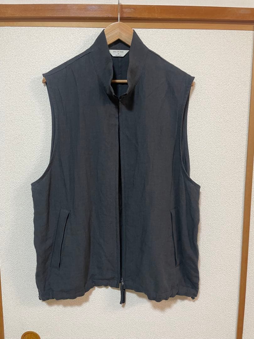 Still by hand リネン　ジップアップ　ベスト