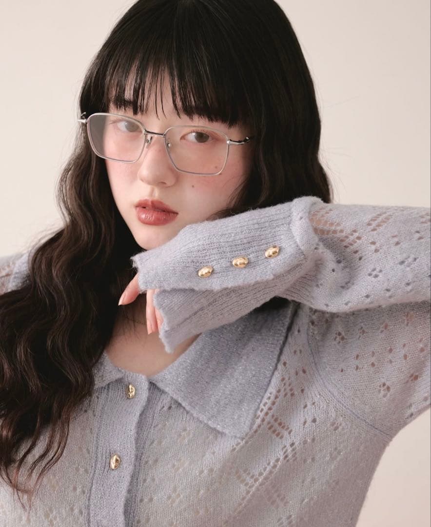 loin nuit ロワンニュイ glitter sheer cardigan