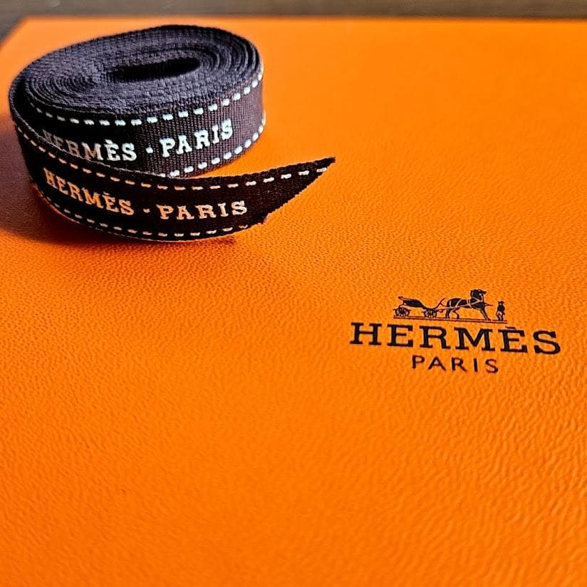 エルメス HERMES ポケットチーフ グランH セイシェルブルー 箱リボン付