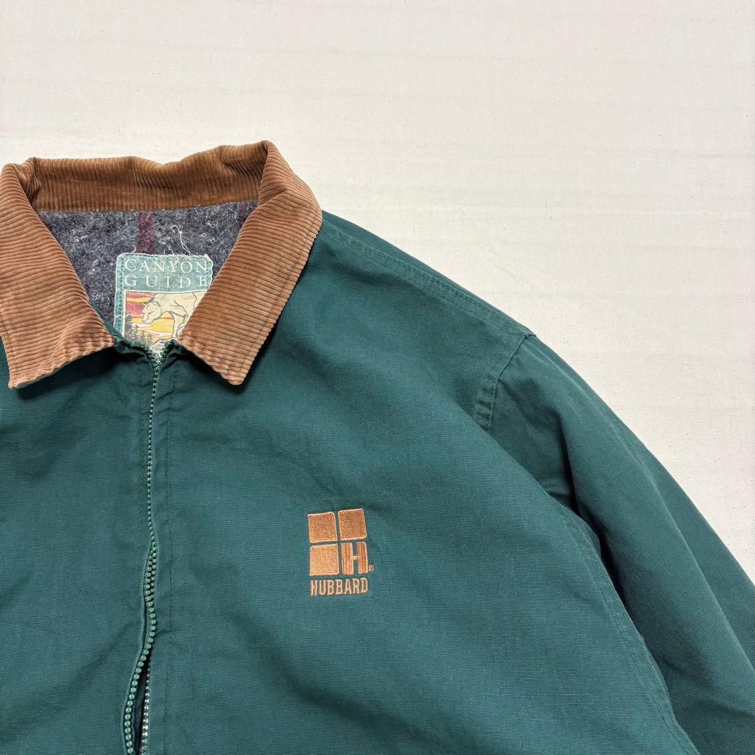90s USA製CANYON GUIDE ダックジャケットXL刺繍 深緑企業ロゴ