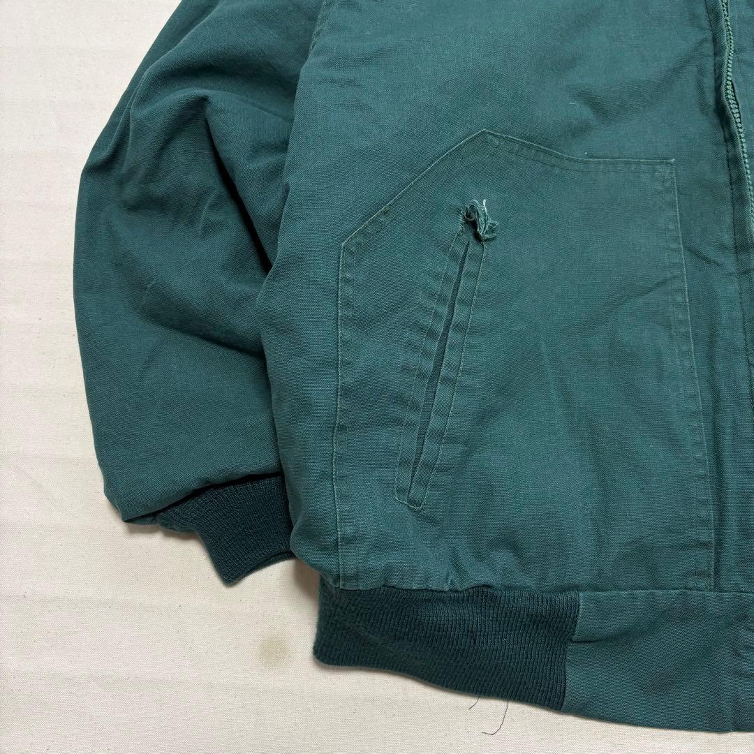 90s USA製CANYON GUIDE ダックジャケットXL刺繍 深緑企業ロゴ