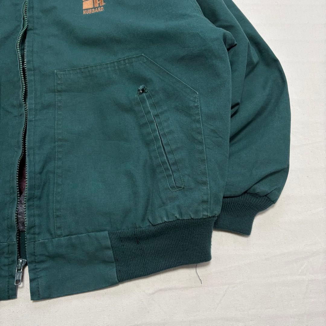90s USA製CANYON GUIDE ダックジャケットXL刺繍 深緑企業ロゴ