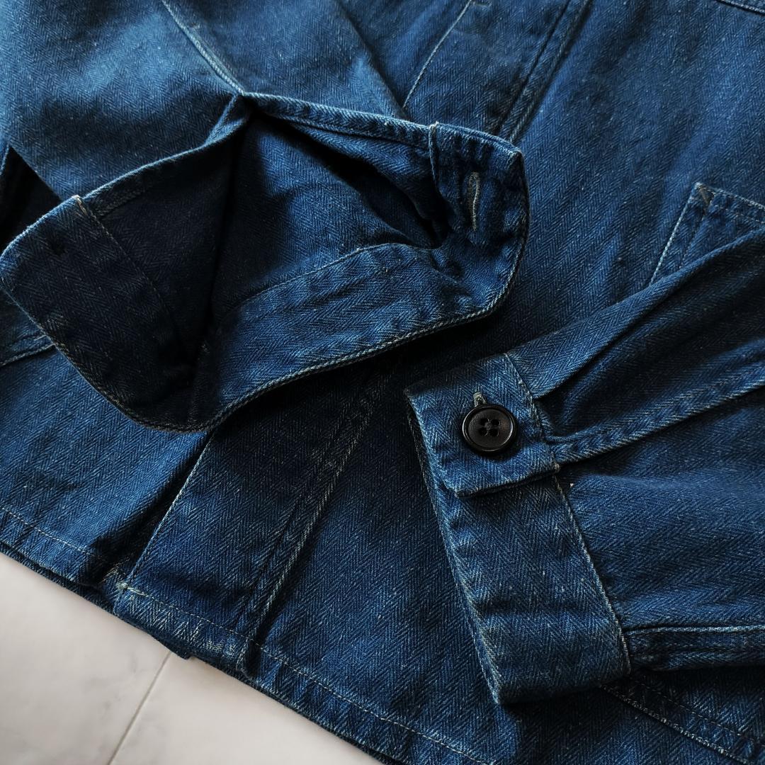 RRL インディゴヘリンボーンカバーオール M リネンコットン オーバーシャツ