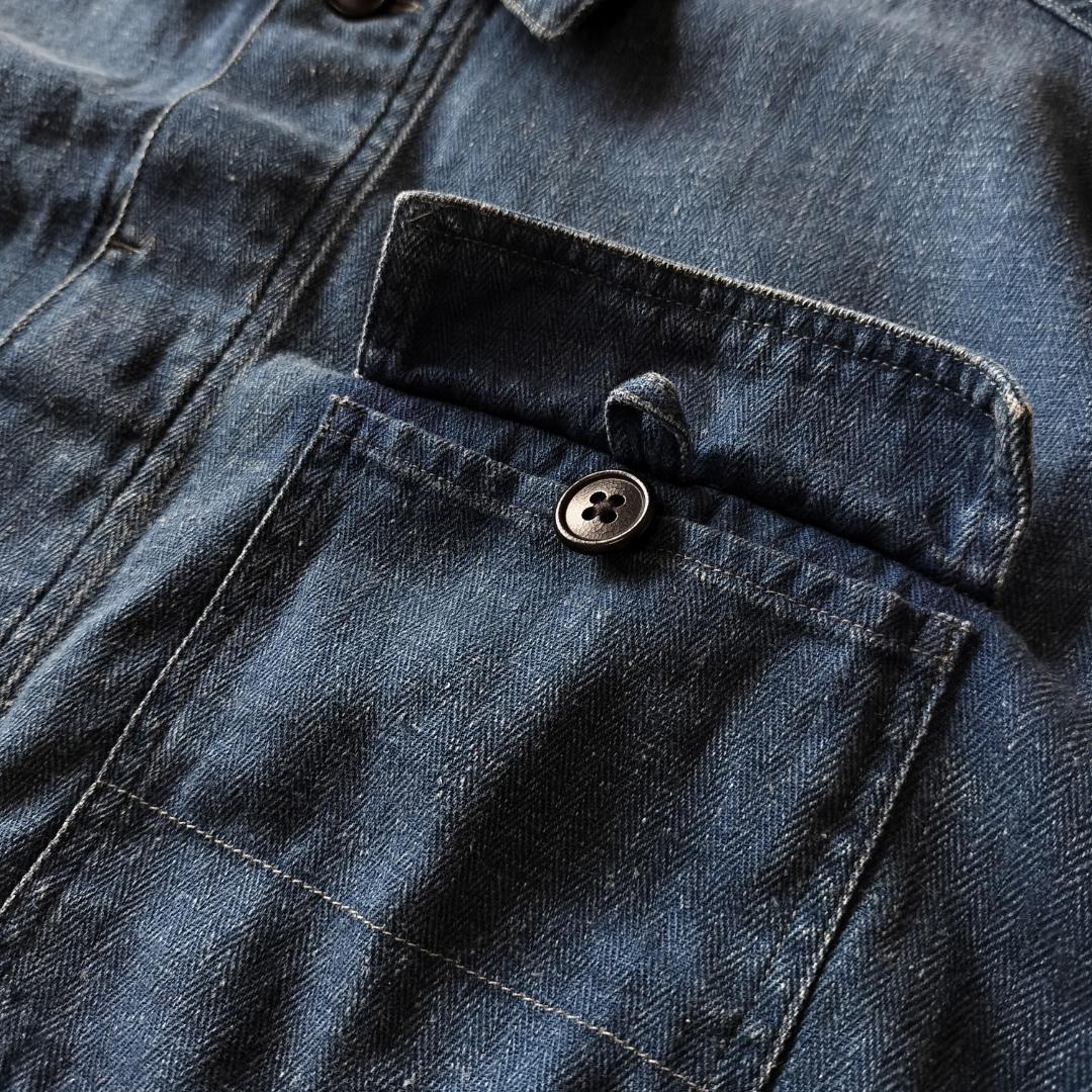 RRL インディゴヘリンボーンカバーオール M リネンコットン オーバーシャツ