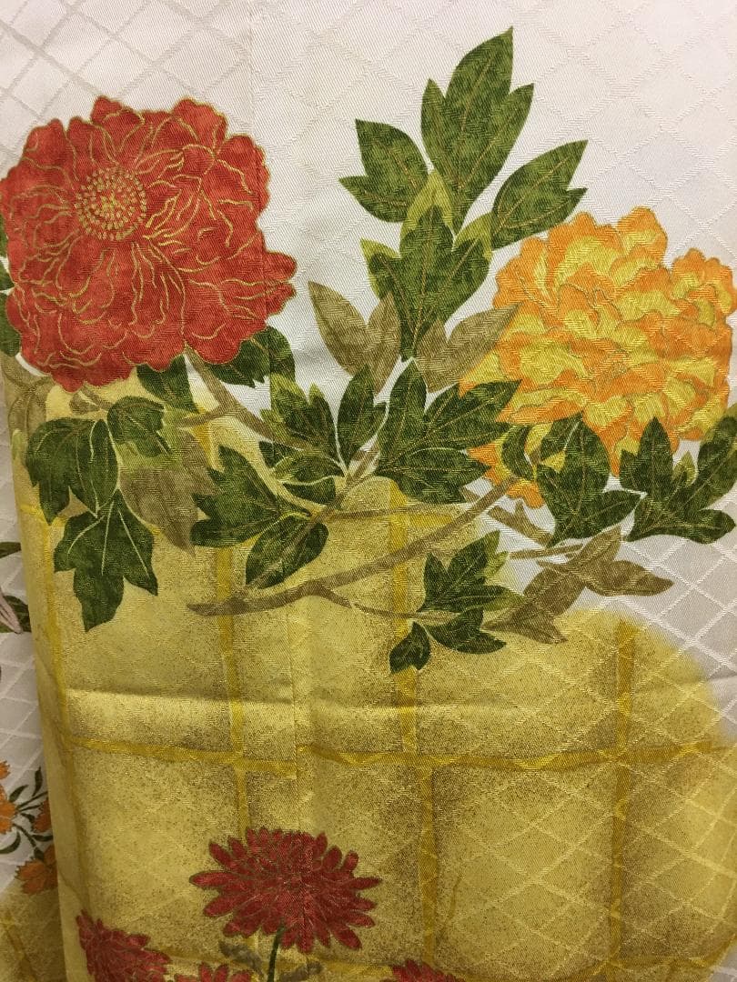 本加工白地に黄色×金染め分け 四季の花 振袖 フルセット 多ち花
