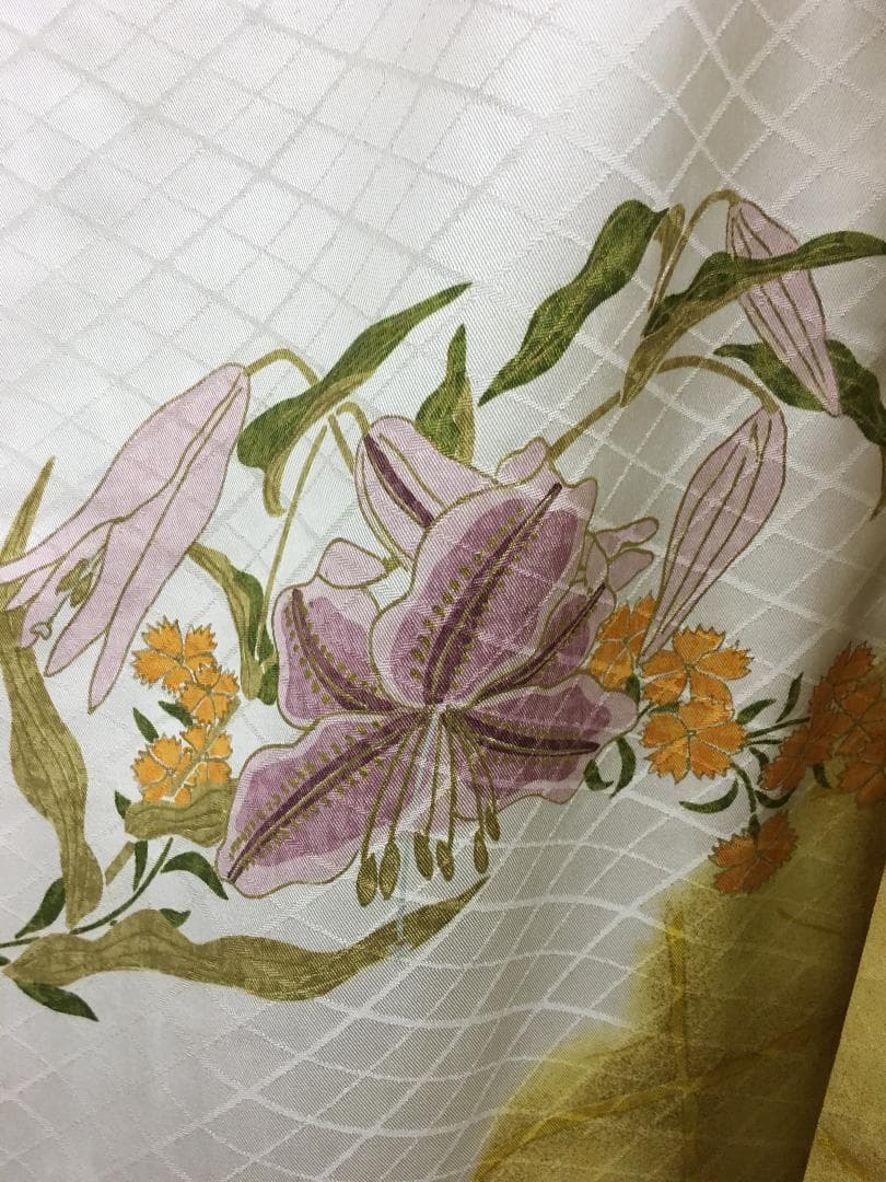 本加工白地に黄色×金染め分け 四季の花 振袖 フルセット 多ち花