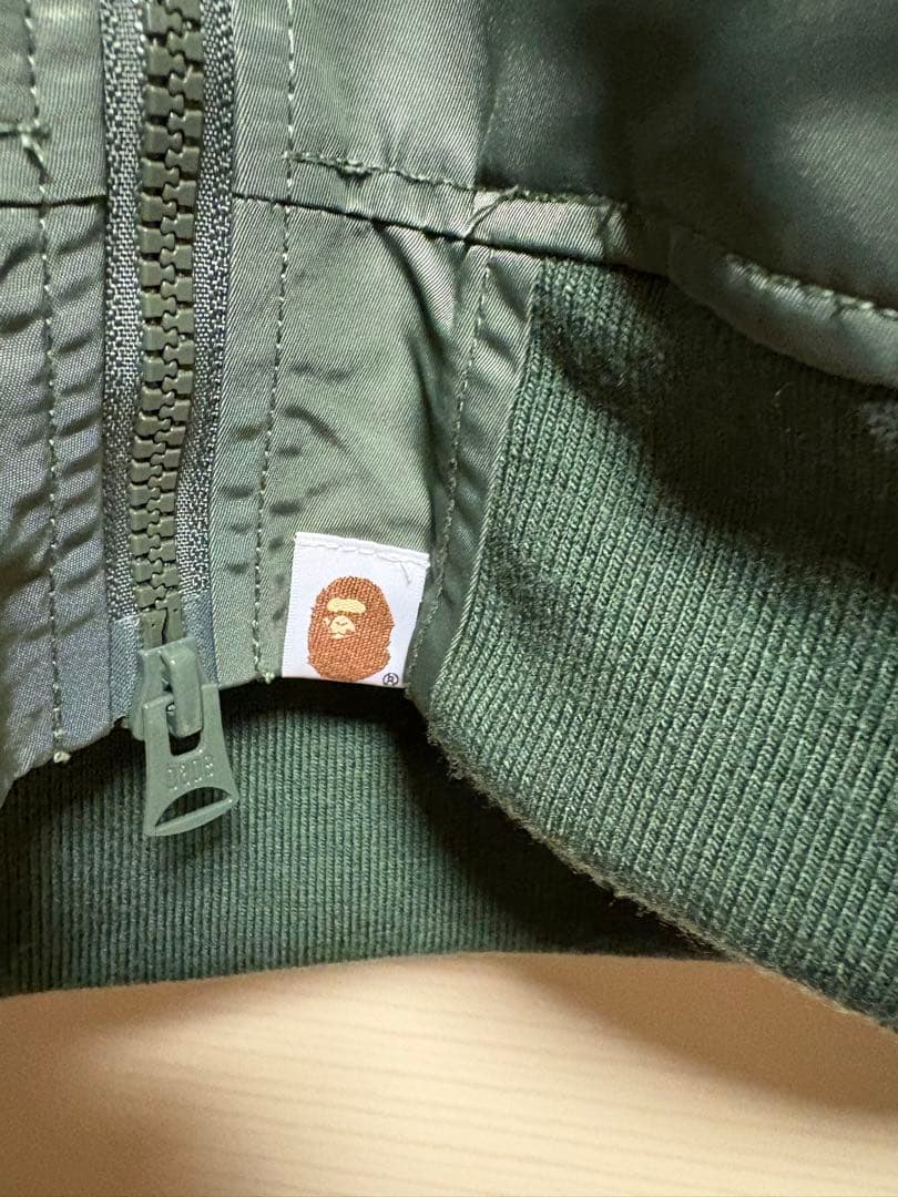 ま*様 A BATHING APE MA-1ジャケット Sサイズ オリーブグリー