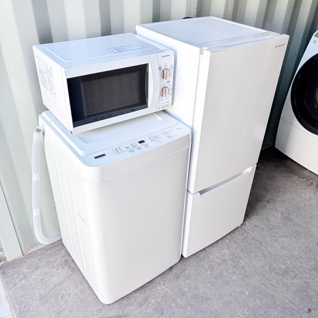 運搬取付無料！ホワイト純正メーカー冷蔵庫・洗濯機＋フラットレンジ3点セット！美品