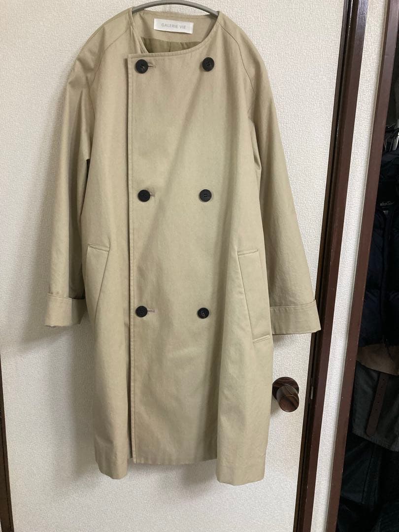 GALERIE VIE ドライコットンツイルノーカラーコート